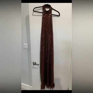 NBD Janya Sequin Dress in Brown